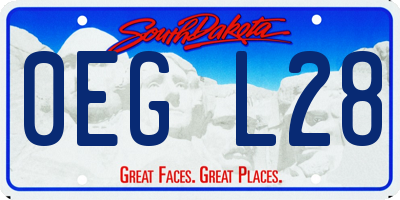 SD license plate 0EGL28
