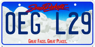 SD license plate 0EGL29