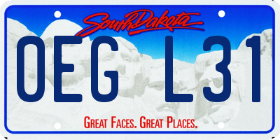 SD license plate 0EGL31
