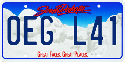 SD license plate 0EGL41