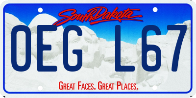 SD license plate 0EGL67