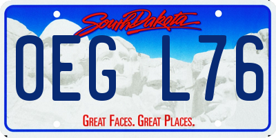 SD license plate 0EGL76