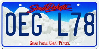 SD license plate 0EGL78