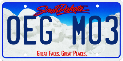 SD license plate 0EGM03