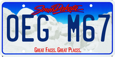 SD license plate 0EGM67