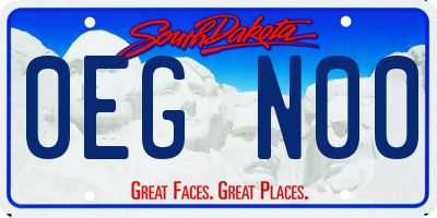 SD license plate 0EGN00