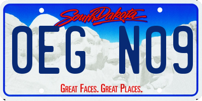SD license plate 0EGN09