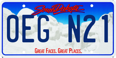 SD license plate 0EGN21