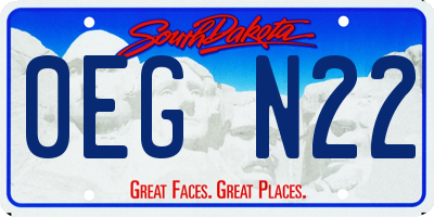SD license plate 0EGN22