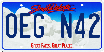 SD license plate 0EGN42