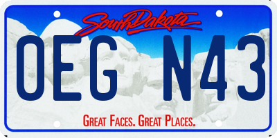 SD license plate 0EGN43