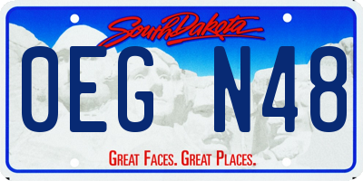 SD license plate 0EGN48