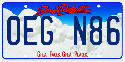 SD license plate 0EGN86