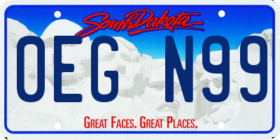 SD license plate 0EGN99