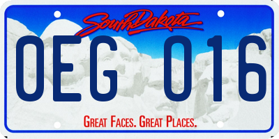 SD license plate 0EGO16