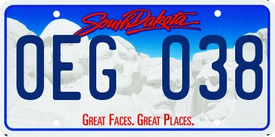SD license plate 0EGO38
