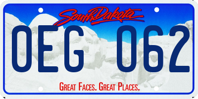 SD license plate 0EGO62