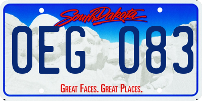 SD license plate 0EGO83