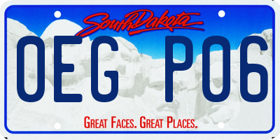 SD license plate 0EGP06