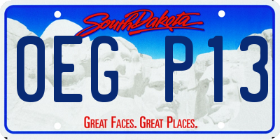 SD license plate 0EGP13