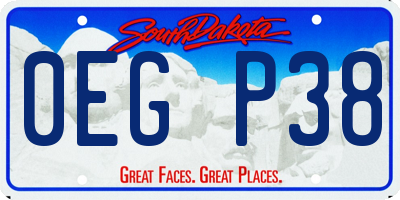 SD license plate 0EGP38