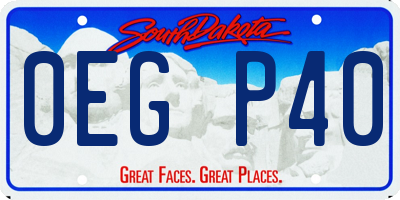 SD license plate 0EGP40