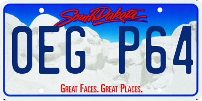 SD license plate 0EGP64