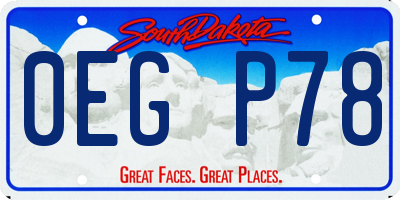 SD license plate 0EGP78