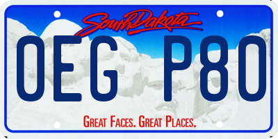 SD license plate 0EGP80