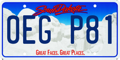 SD license plate 0EGP81