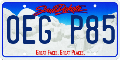 SD license plate 0EGP85