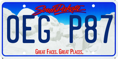 SD license plate 0EGP87