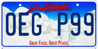 SD license plate 0EGP99