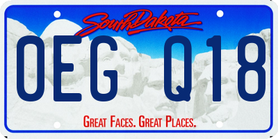 SD license plate 0EGQ18