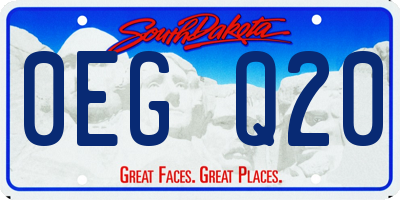 SD license plate 0EGQ20