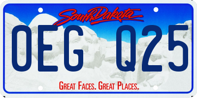 SD license plate 0EGQ25