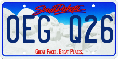 SD license plate 0EGQ26