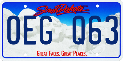 SD license plate 0EGQ63