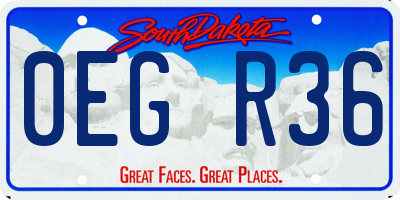 SD license plate 0EGR36
