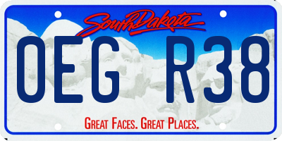 SD license plate 0EGR38