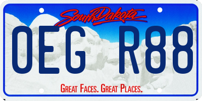 SD license plate 0EGR88