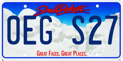 SD license plate 0EGS27