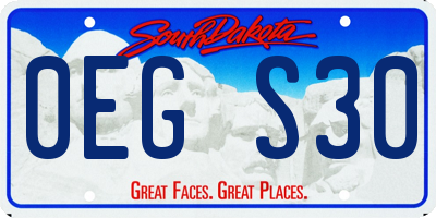 SD license plate 0EGS30