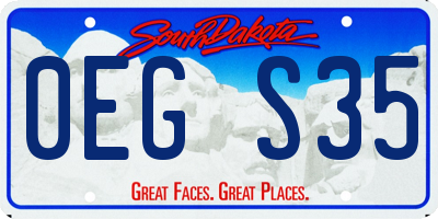 SD license plate 0EGS35