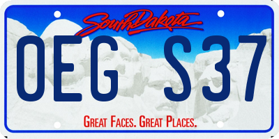 SD license plate 0EGS37