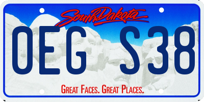 SD license plate 0EGS38