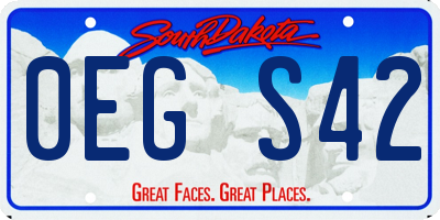 SD license plate 0EGS42