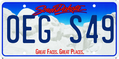 SD license plate 0EGS49