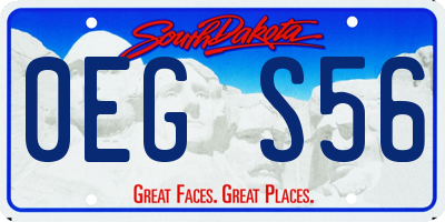 SD license plate 0EGS56