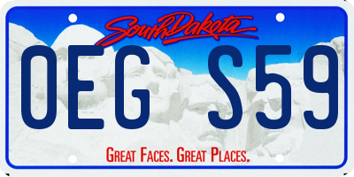 SD license plate 0EGS59